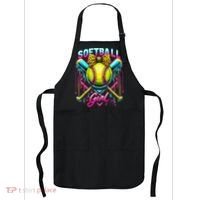 Baseball Sister Coquette Bow Women Cheer Baseball Fan Gift Apron thumb 0