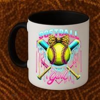 Baseball Sister Coquette Bow Women Cheer Baseball Fan Gift Coffee Mug thumb 2