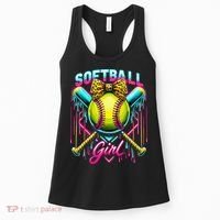 Baseball Sister Coquette Bow Women Cheer Baseball Fan Gift Women's Tank Top thumb 0