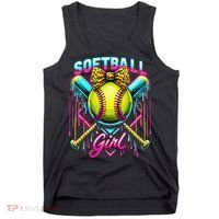Baseball Sister Coquette Bow Women Cheer Baseball Fan Gift Tank Top thumb 0