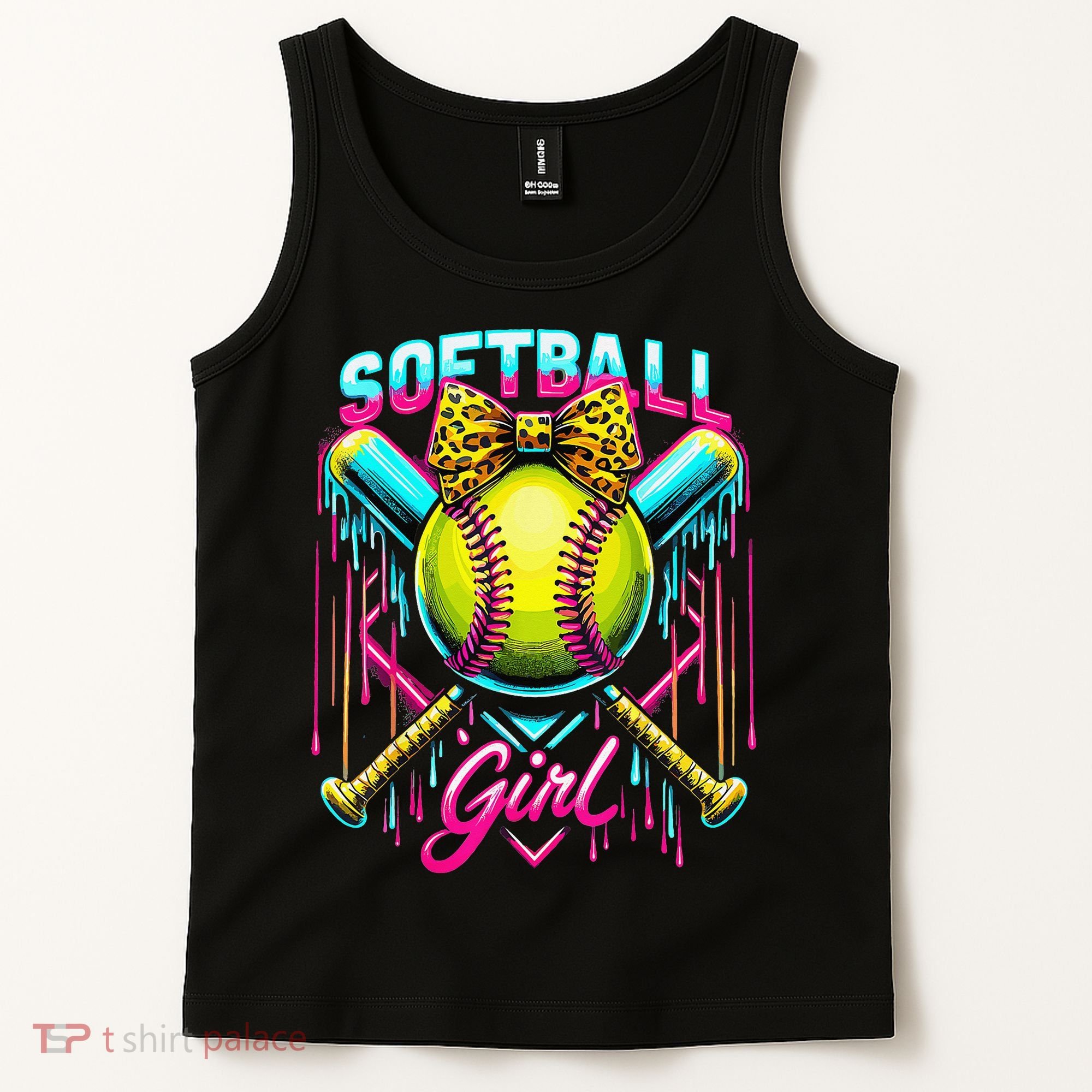Baseball Sister Coquette Bow Women Cheer Baseball Fan Gift Tank Top