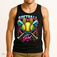 Baseball Sister Coquette Bow Women Cheer Baseball Fan Gift Tank Top thumb 3