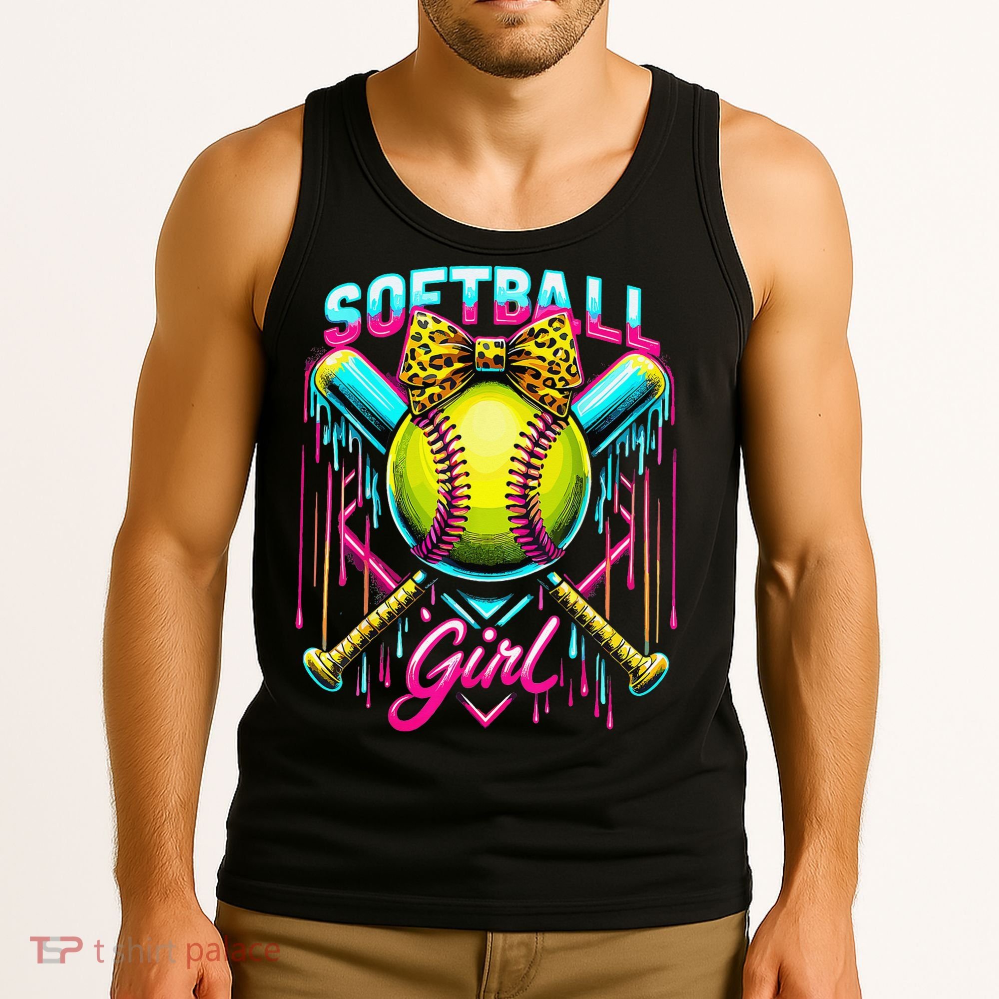 Baseball Sister Coquette Bow Women Cheer Baseball Fan Gift Tank Top