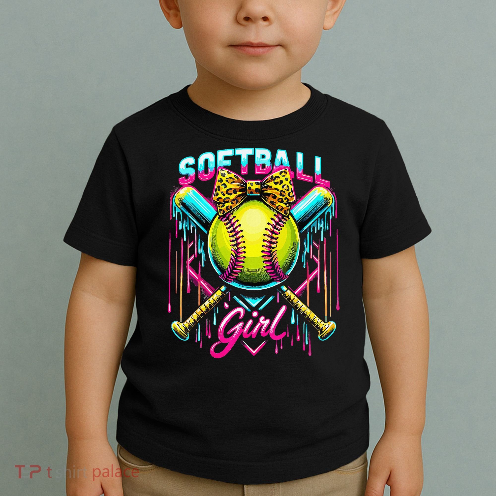Baseball Sister Coquette Bow Women Cheer Baseball Fan Gift Toddler T-Shirt