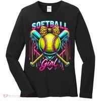 Baseball Sister Coquette Bow Women Cheer Baseball Fan Gift Women's Long Sleeve Shirt thumb 0