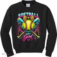 Baseball Sister Coquette Bow Women Cheer Baseball Fan Gift Kids Sweatshirt thumb 0