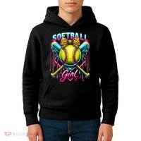 Baseball Sister Coquette Bow Women Cheer Baseball Fan Gift Kids Hoodie thumb 4