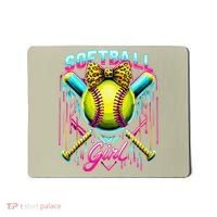 Baseball Sister Coquette Bow Women Cheer Baseball Fan Gift Mousepad thumb 0
