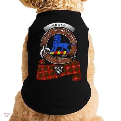 Bruce Scottish Clan Badge & Tartan Doggie Tank