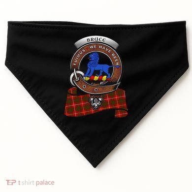 Bruce Scottish Clan Badge & Tartan USA-Made Doggie Bandana
