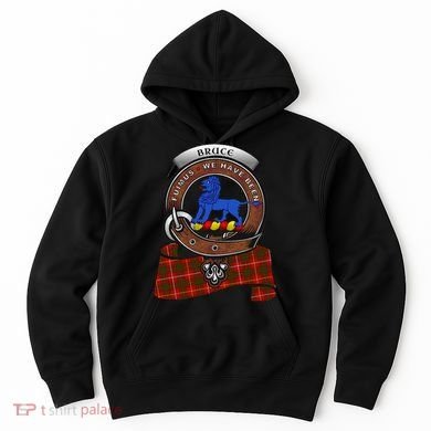 Bruce Scottish Clan Badge & Tartan Hoodie