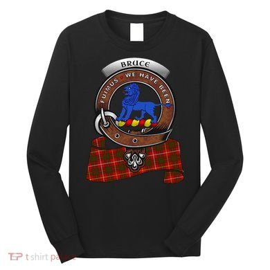 Bruce Scottish Clan Badge & Tartan Long Sleeve Shirt