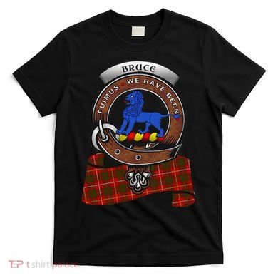 Bruce Scottish Clan Badge & Tartan T-Shirt