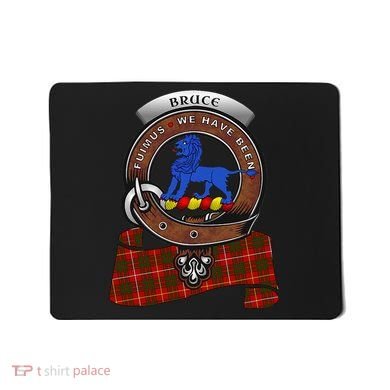 Bruce Scottish Clan Badge & Tartan Mousepad