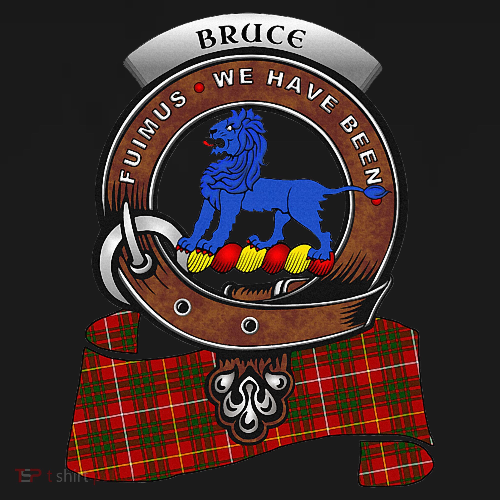 Bruce Scottish Clan Badge & Tartan Toddler Hoodie