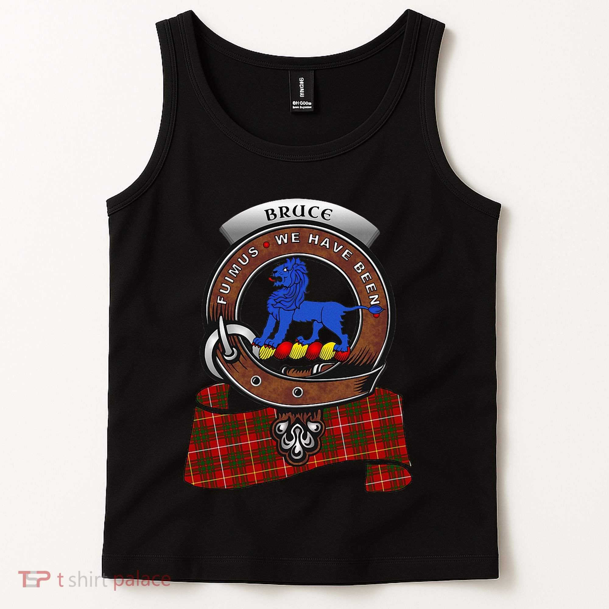 Bruce Scottish Clan Badge & Tartan Tank Top
