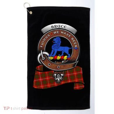 Bruce Scottish Clan Badge & Tartan Golf Towel