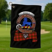 Bruce Scottish Clan Badge & Tartan Golf Towel thumb 1