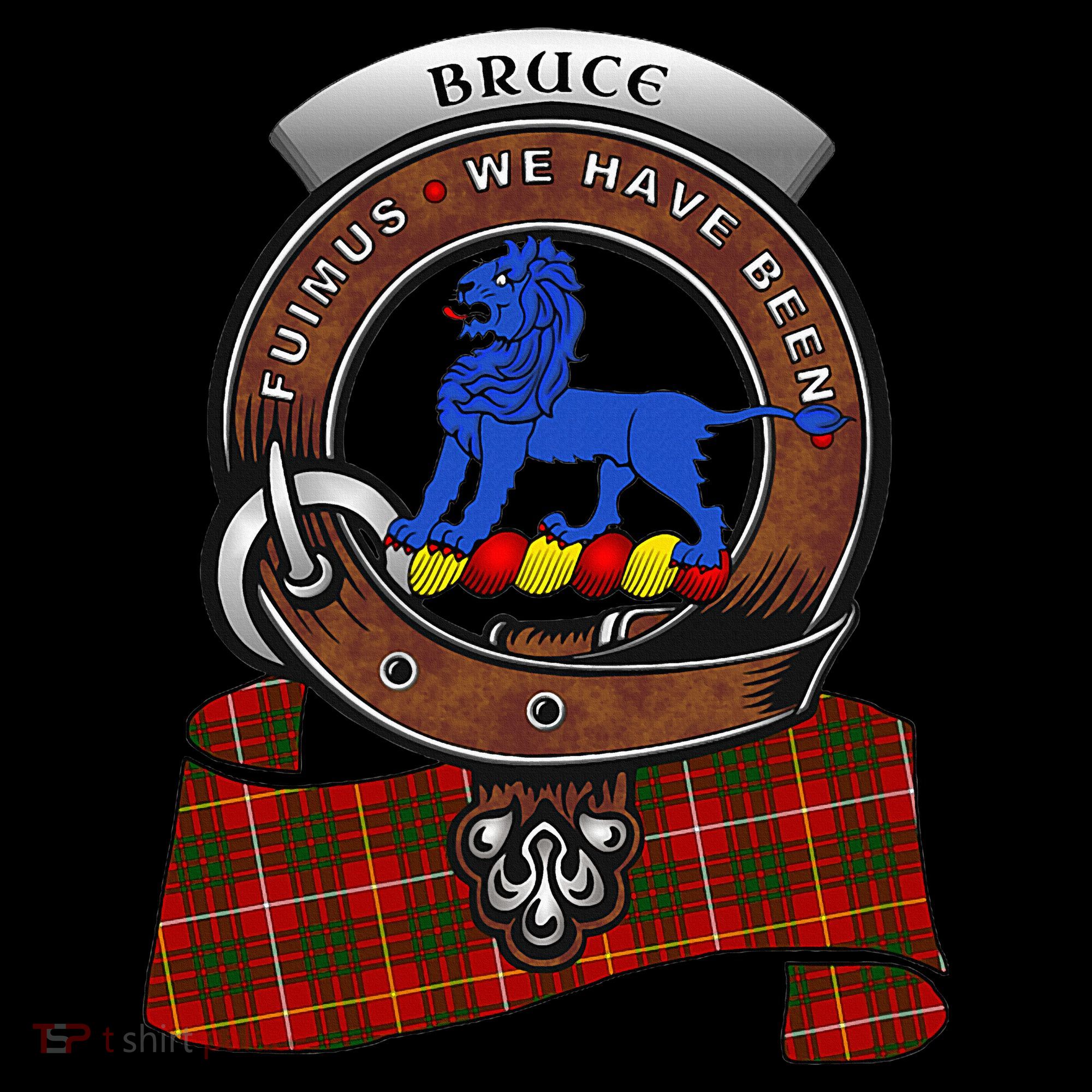 Bruce Scottish Clan Badge & Tartan Visor