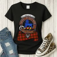 Bruce Scottish Clan Badge & Tartan Women's T-Shirt thumb 3