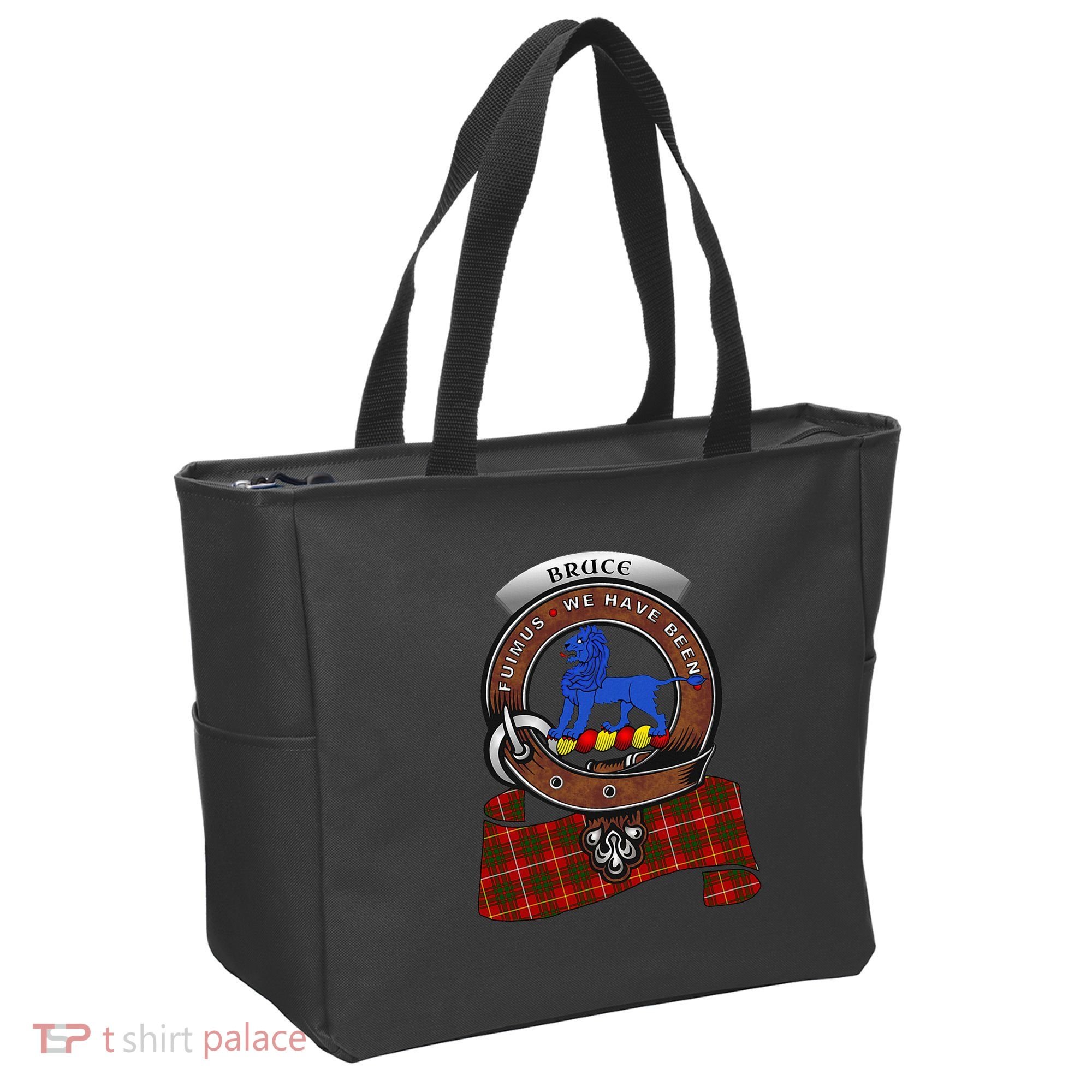 Bruce Scottish Clan Badge & Tartan Tote Bag