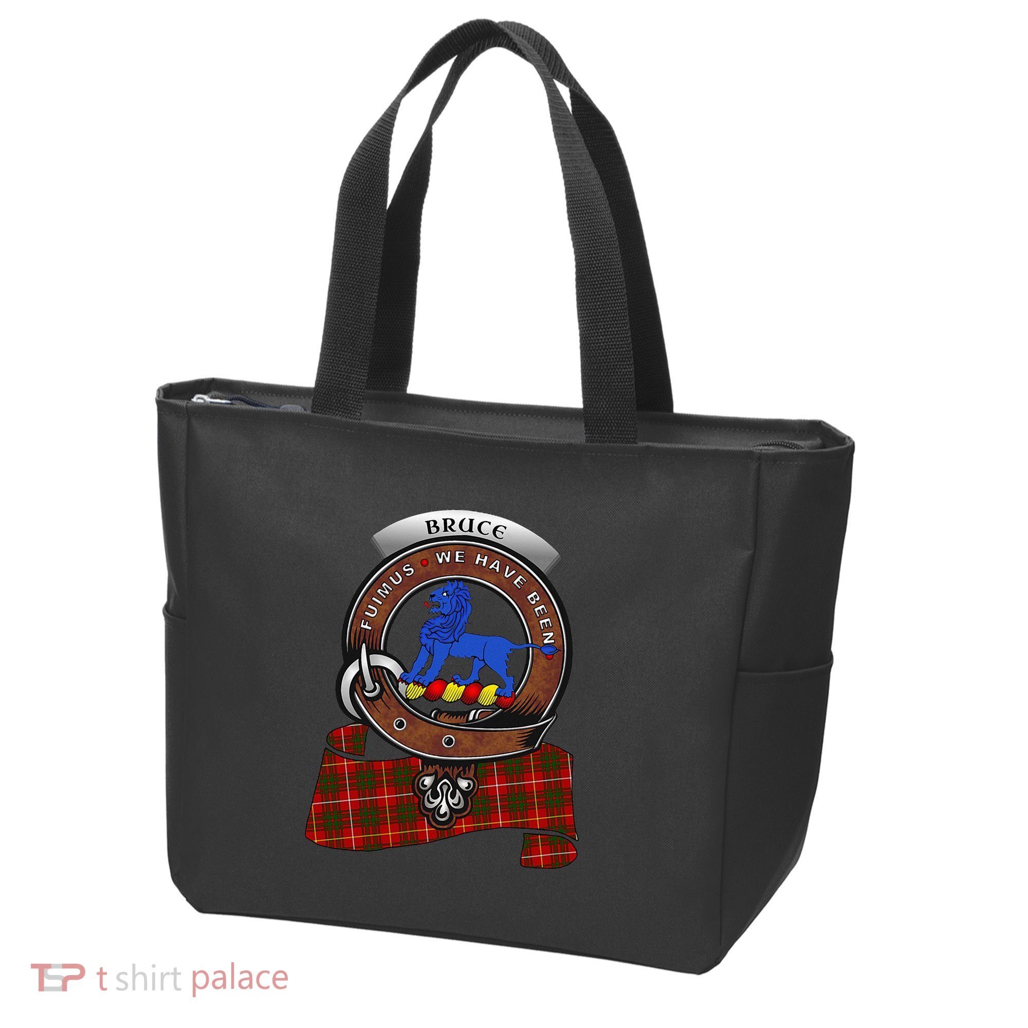 Bruce Scottish Clan Badge & Tartan Tote Bag