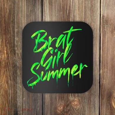 Brat Summer Cute Retro Summer Coaster