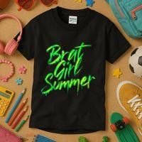 Brat Summer Cute Retro Summer Kids T-Shirt thumb 3