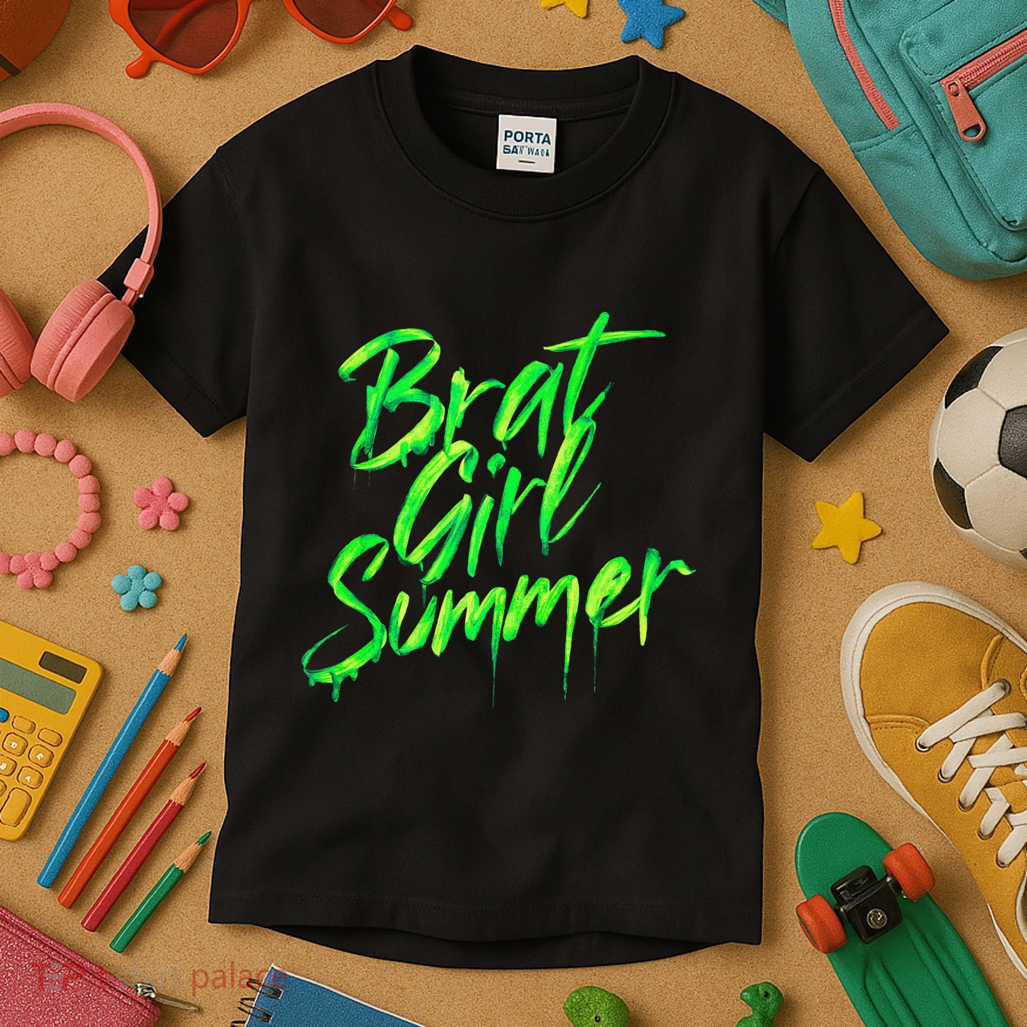 Brat Summer Cute Retro Summer Kids T-Shirt
