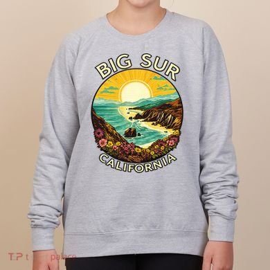 Big Sur California Beach Central Coast Retro Forest Camping Women's Sweatshirt