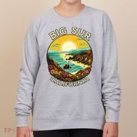 Big Sur California Beach Central Coast Retro Forest Camping Women's Sweatshirt thumb 0