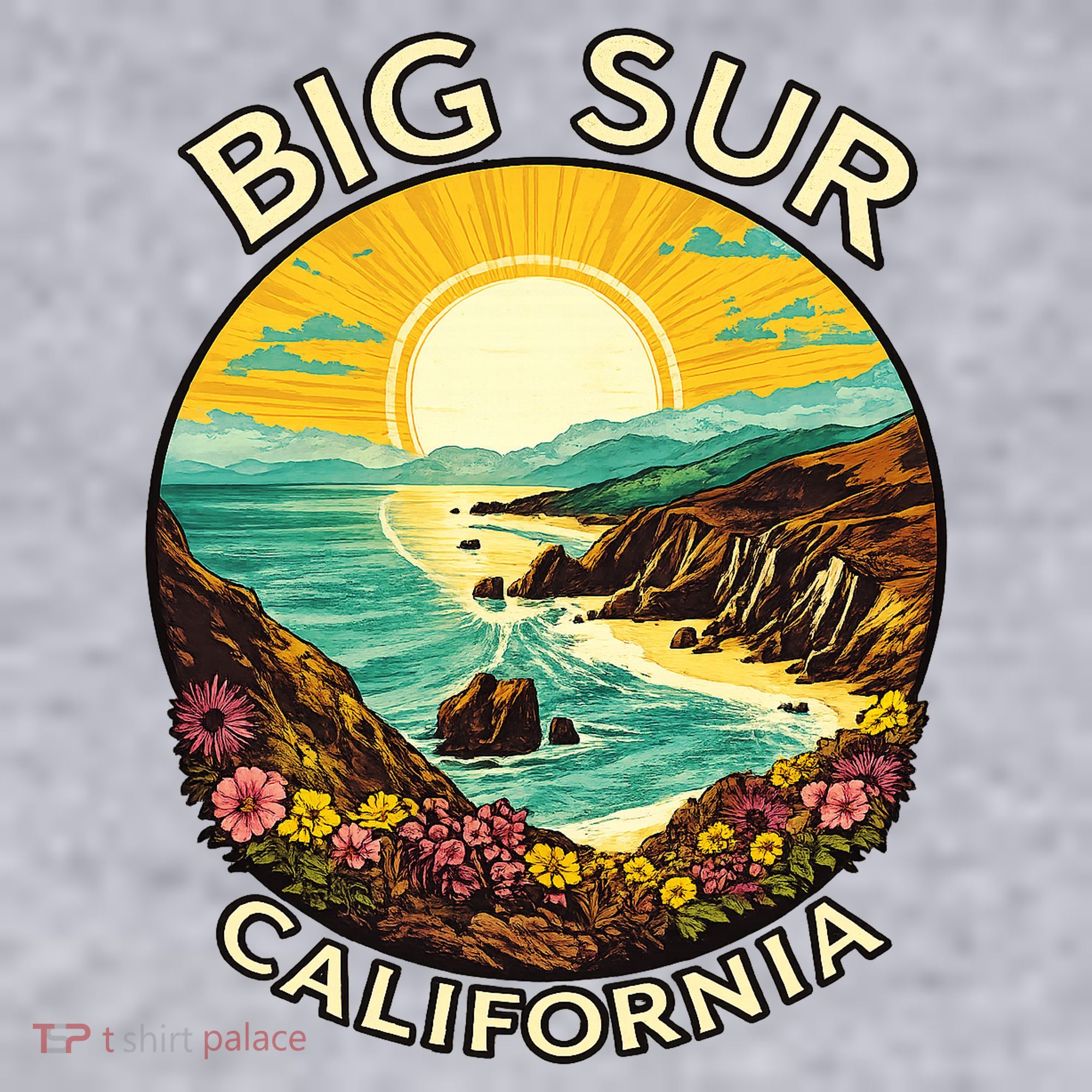 Big Sur California Beach Central Coast Retro Forest Camping Women's Sweatshirt