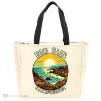 Big Sur California Beach Central Coast Retro Forest Camping Tote Bag thumb 0
