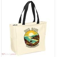 Big Sur California Beach Central Coast Retro Forest Camping Tote Bag thumb 2