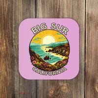 Big Sur California Beach Central Coast Retro Forest Camping Coaster thumb 0