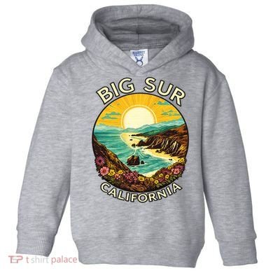 Big Sur California Beach Central Coast Retro Forest Camping Toddler Hoodie