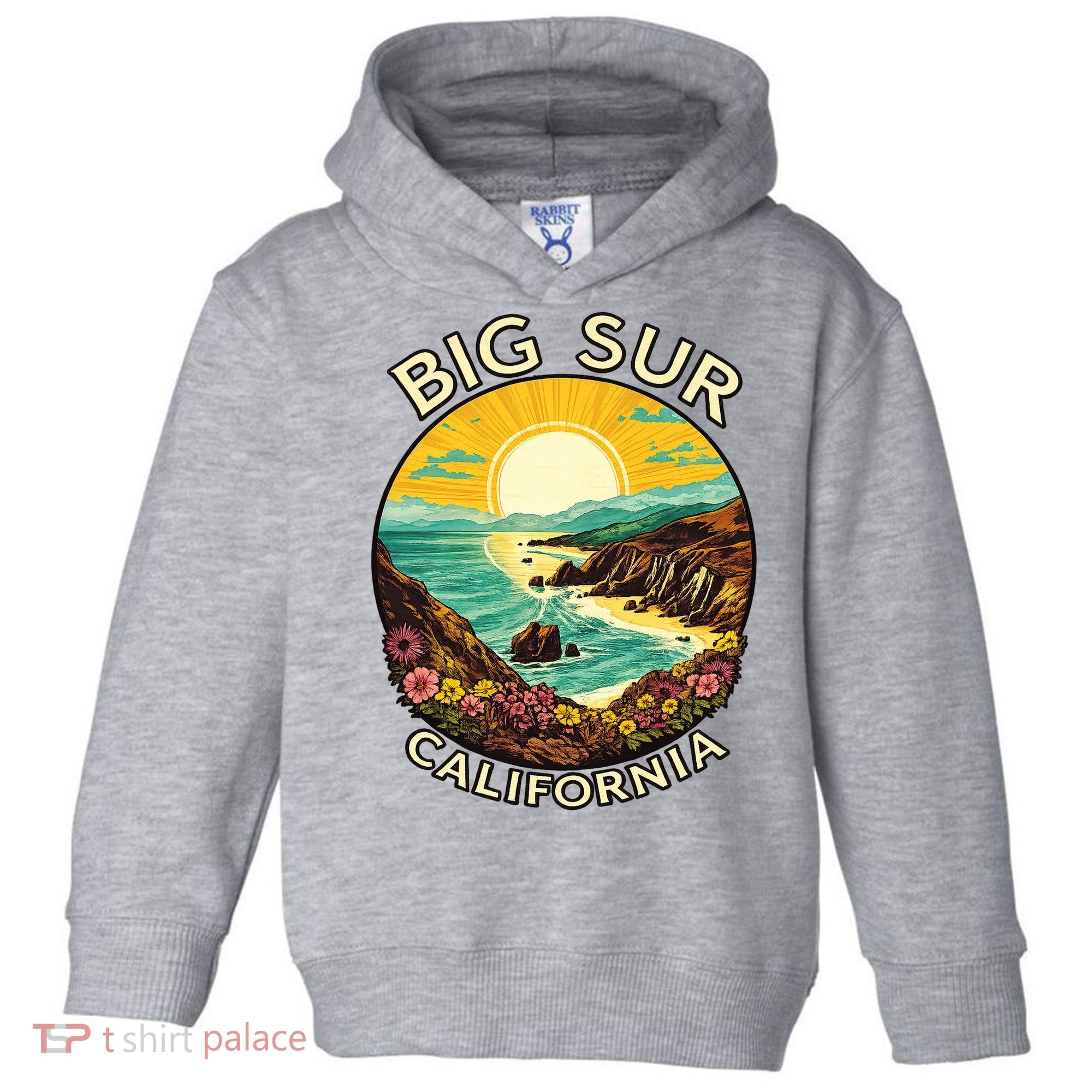 Big Sur California Beach Central Coast Retro Forest Camping Toddler Hoodie