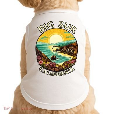 Big Sur California Beach Central Coast Retro Forest Camping Doggie Tank