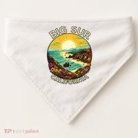 Big Sur California Beach Central Coast Retro Forest Camping USA-Made Doggie Bandana thumb 0