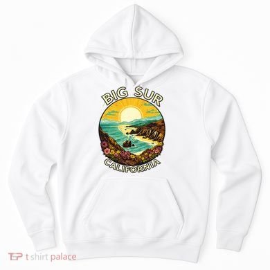 Big Sur California Beach Central Coast Retro Forest Camping Hoodie