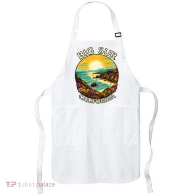 Big Sur California Beach Central Coast Retro Forest Camping Apron