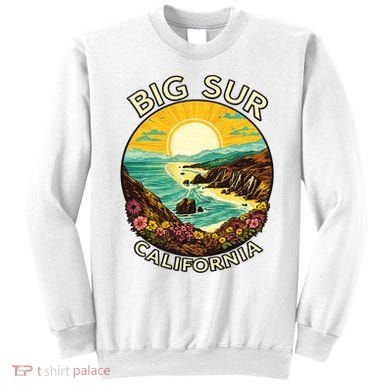 Big Sur California Beach Central Coast Retro Forest Camping Sweatshirt