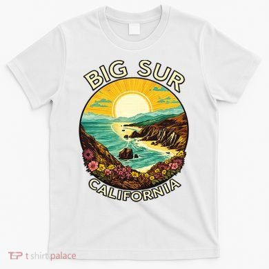 Big Sur California Beach Central Coast Retro Forest Camping T-Shirt