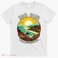 Big Sur California Beach Central Coast Retro Forest Camping T-Shirt thumb 0