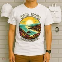 Big Sur California Beach Central Coast Retro Forest Camping T-Shirt thumb 6