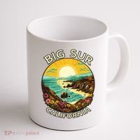 Big Sur California Beach Central Coast Retro Forest Camping Coffee Mug thumb 1
