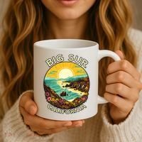 Big Sur California Beach Central Coast Retro Forest Camping Coffee Mug thumb 3