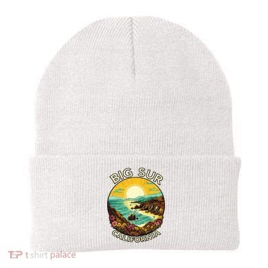 Big Sur California Beach Central Coast Retro Forest Camping Beanie