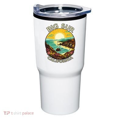 Big Sur California Beach Central Coast Retro Forest Camping Tumbler