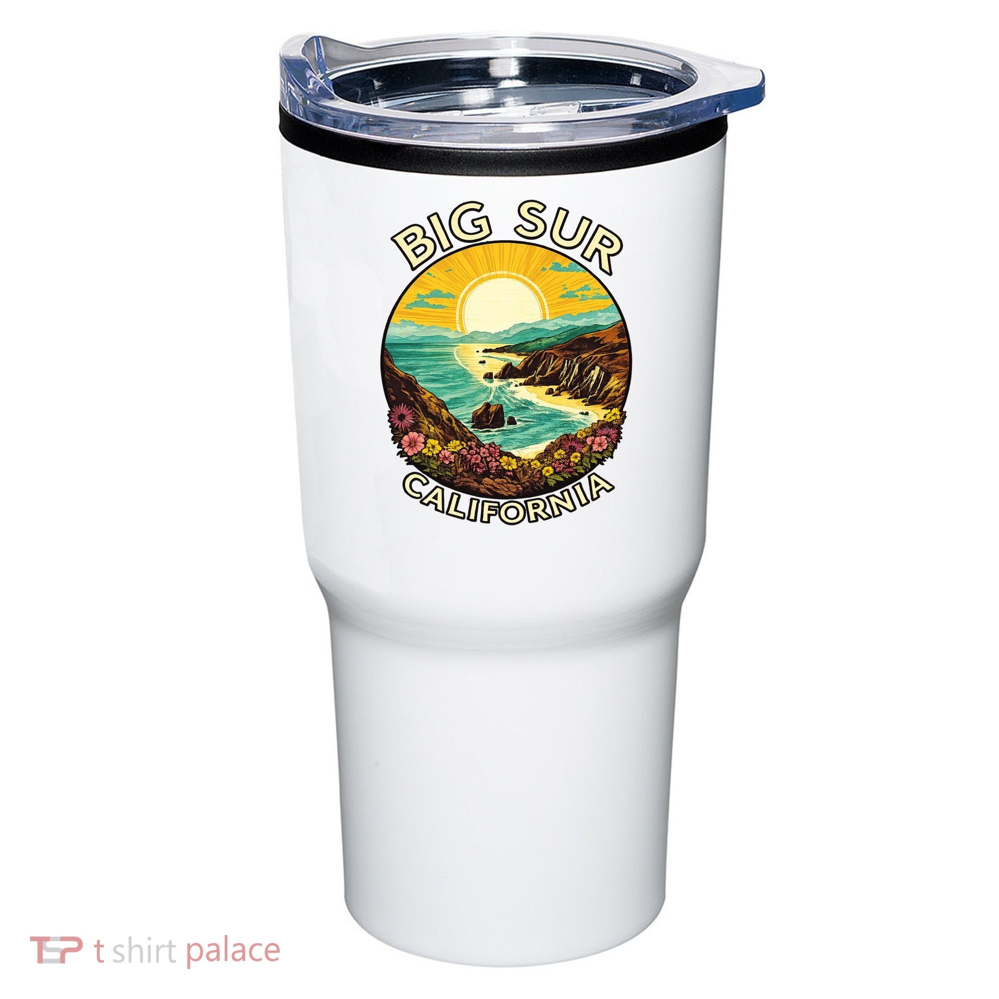 Big Sur California Beach Central Coast Retro Forest Camping Tumbler